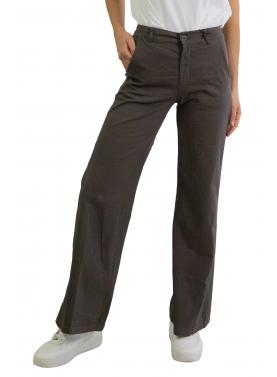 Pantalone chino in cotone con elastico dietro leggero palazzo